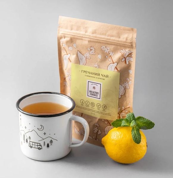Гречаний чай з м’ятою та лимоном, 100 г, Healthy Choice фото