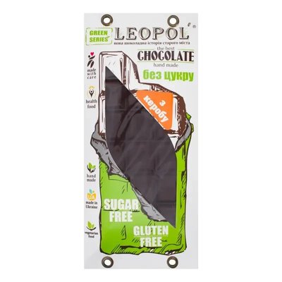 Шоколад Какао чорний без цукру, 75 г, Leopol’ фото