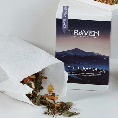 Натуральный травяной чай Просыпайся, 45 г, Traven фото