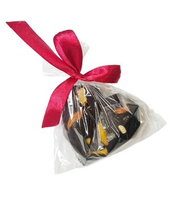 Конфетка-сердечко из черного шоколада «Манго, фундук, миндаль», без сахара, с медом, 50 г, Жужу Shop фото