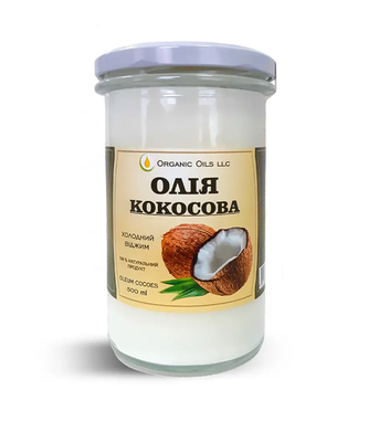 Натуральна кокосова олія першого холодного віджиму, 500 мл, Organic Oils фото