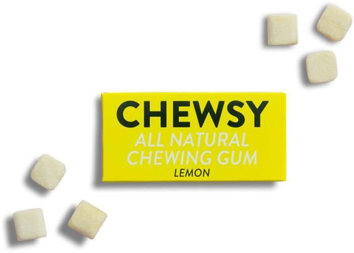 Натуральна жувальна гумка без цукру, на основі ксиліту зі смаком лимона, 15 г, Chewsy фото