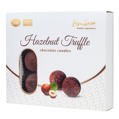 Конфеты шоколадные Трюфель в коробке, без сахара, 140г, Mon Lasa фото