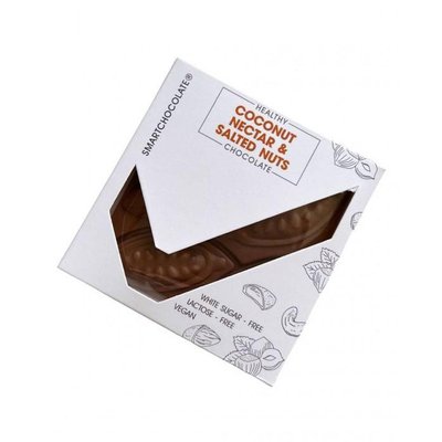 Натуральний шоколад Кокосовий нектар і солоні горіхи, без лактози, без цукру, 75 г, AUGUST фото