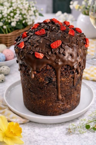 Пасхальный кулич Амарантовый с шоколадом, с орехами и корицей, без глютена, без лактозы, 400 г, Grand amarant
