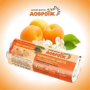 Батончик Абрикосовое счастье, 50 г, Доброїж фото