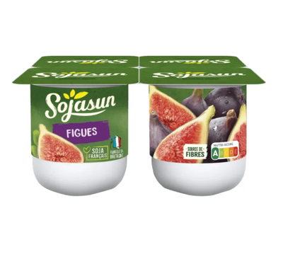 Йогурт соєвий веганський, продукт із ферментованої сої з інжиром, без глютену та лактози 100 г, Sojasun фото
