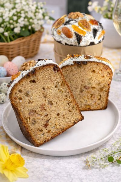 Пасхальный кулич Амарантовый с цукатами, изюмом и цедрой, без глютена, без лактозы, 400 г, Grand amarant