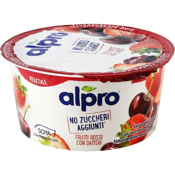 Йогурт соевый, фрукты с финиками, без сахара, ферментированный, 135 г стакан Alpro фото