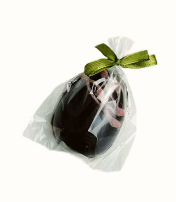 Цукерка-крашанка чорний шоколад з полунично-кокосовою начинкою, без цукру на меду, 45 г, ЖуЖу Shop фото