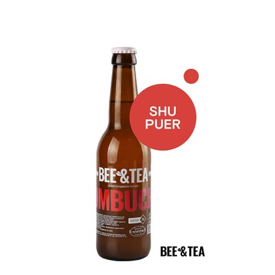 Натуральный безалкогольный напиток Комбуча "Шу Пуэр", 330 мл, Bee&Tea фото