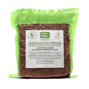 Фарш растительный основе горохового белка GreenBeef замороженный веганский без добавок, 350г, GreenGo фото