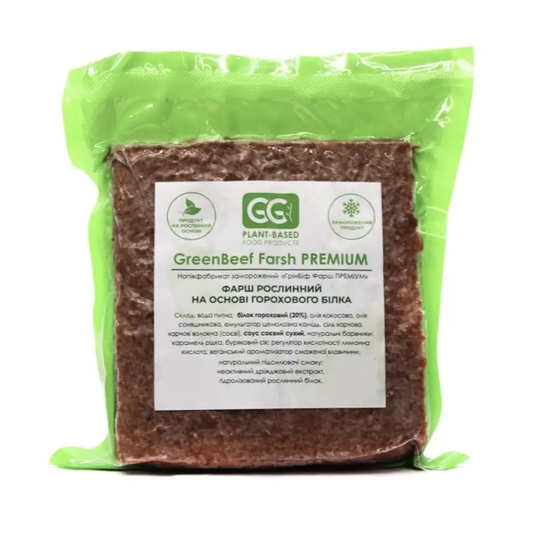 Фарш гороховий на рослинній основі GreenBeef веганський заморожений без добавок, 350г, GreenGo фото
