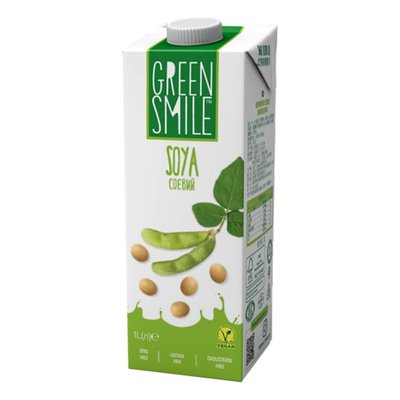 Напій ультрапастеризований соєвий, збагачений кальцієм,1 л, Green Smile фото