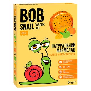 Натуральный мармелад Яблоко-манго-тыква-чиа без сахара, 54 г, Bob Snail фото