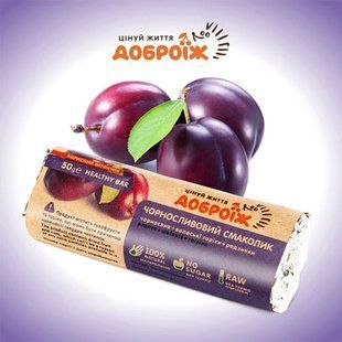 Батончик Черносливовое лакомство, 50 г, Доброїж фото