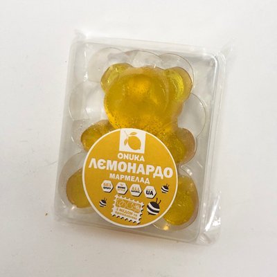 Мармелад на меду лимонний Міша, 100 р, Onuka фото