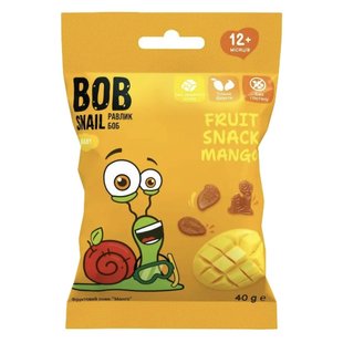 Фруктовый снек Манго без сахара, без глютена, 40 г, Bob Snail фото