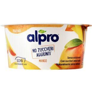 Веганський йогурт без цукру "Манго", соєва основа, із соком манго, 135 г, Alpro фото