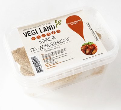 Котлета органічна веганська із сейтану по-домашньому смачна заморожена, 250 гр ТМ Vegi Land фото