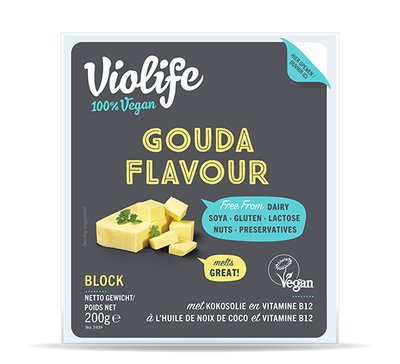 Рослинний кокосовий сир веганський дієтичний якісний смачний Gouda блок, VioLife, 200 грам фото