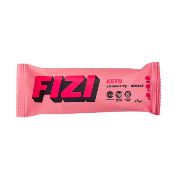 Кето протеїновий батончик Strawberri+ Almond, без глютену, 45г, FIZI фото