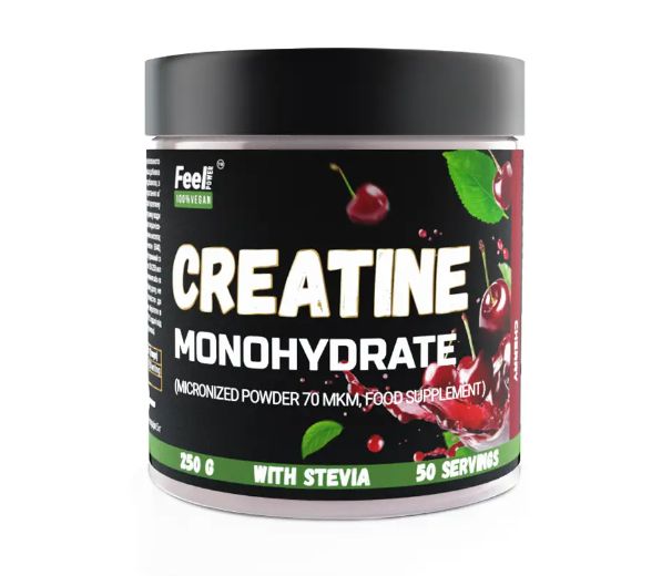 Харчова добавка Сreatine monohydrate зі смаком вишні без цукру, 250 г, Feel Power фото