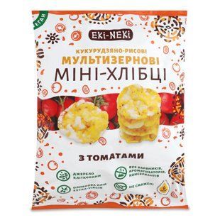 Мини-Хлебцы мультизерновые (кукурузно-рисовые) с помидорами, 40 г, Эки-Неки фото
