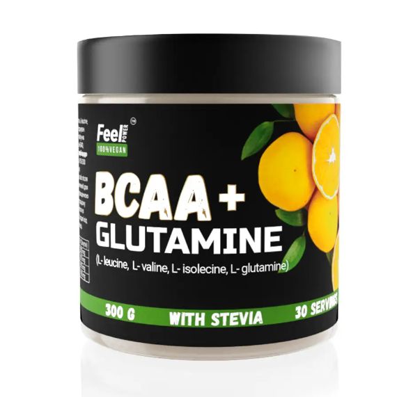 Апельсиновый фреш BCAA+GLUTAMINE без цукру, 300 г, Feel Power фото