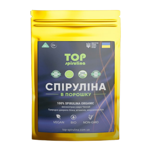 Натуральна спіруліна з озера Ченхай, 500 г в порошку, TOP Spirulina фото