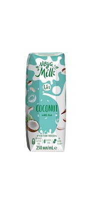 Рослинне молоко рисово-кокосове, без цукру, 250 мл, Vega Milk фото