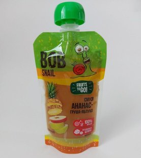 Смузі ананас груша яблуко, 120 г, Bob Snail фото