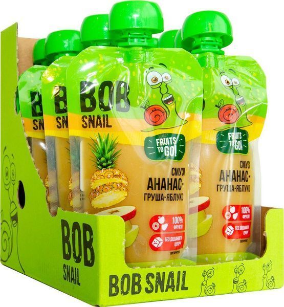 Смузи ананас груша яблоко, 120 г, Bob Snail фото