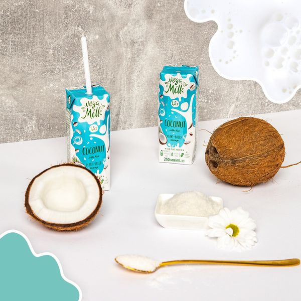 Рослинне молоко рисово-кокосове, без цукру, 250 мл, Vega Milk фото
