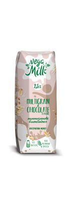 Рослинне молоко мультизлакове з какао, з цукром, 250 мл, Vega Milk фото