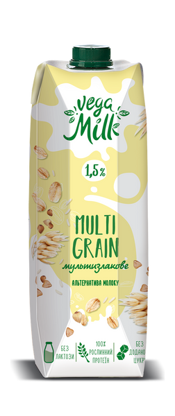 Рослинне молоко мультизлакове, без цукру, 950 мл, Vega Milk фото