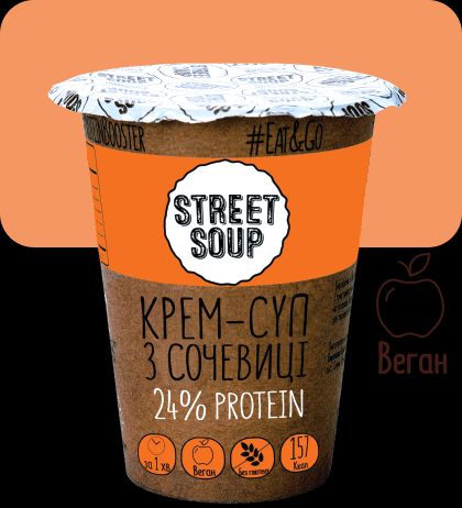 Крем-суп із сочевиці, 50 р, стакан, Street soup фото