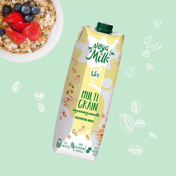 Растительное молоко мультизлаковое, без сахара, 950 мл, Vega Milk фото